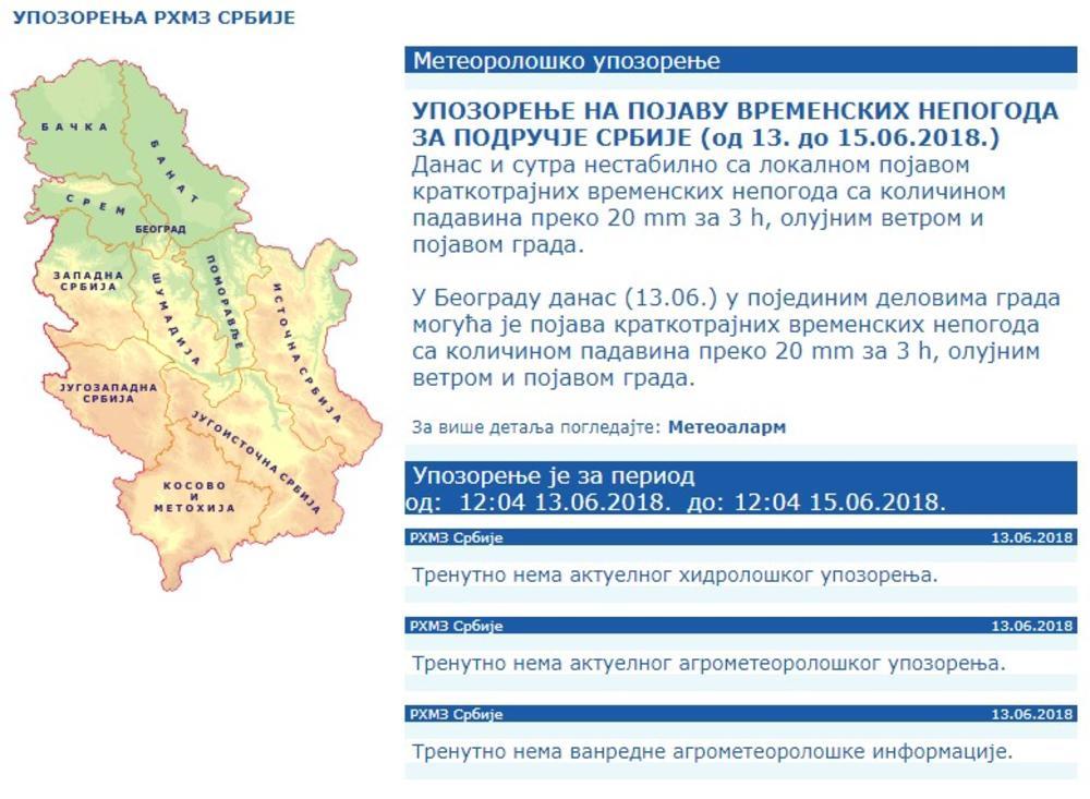 Prognoza od 13. do 15.juna 2018.  