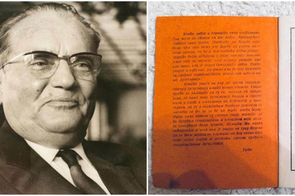 OMLADINCI U VAŠIM GODINAMA SU SVESNO IŠLI U SMRT: Evo šta je Tito poručivao svakom ĐAKU u Jugoslaviji! (FOTO)