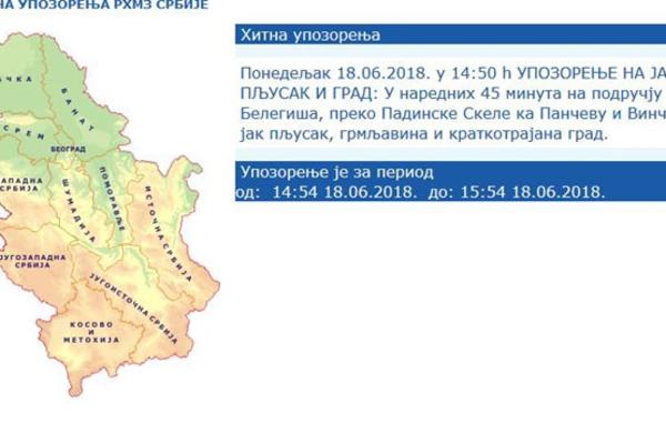 CRNI OBLACI NAD BEOGRADOM:  U narednih 45 minuta pljusak, grmljavina