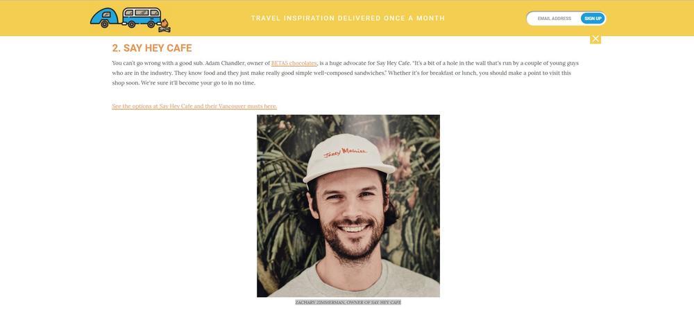 Njegova slika se nalazi na stranici na kojoj Zimerman komentariše kvalitet drugog restorana  