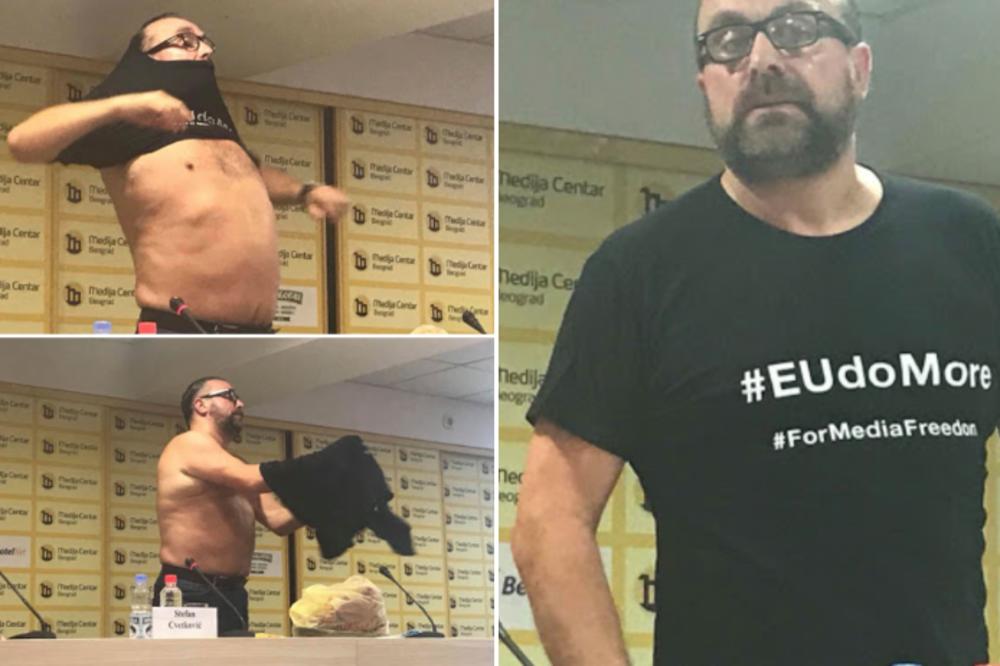 EVROPSKA UNIJA DA UČINI VIŠE ZA SLOBODU MEDIJA: Cvetković se preznojio na konferenciji PA SE SKINUO, a onda je poslao VAŽNU PORUKU! (FOTO)