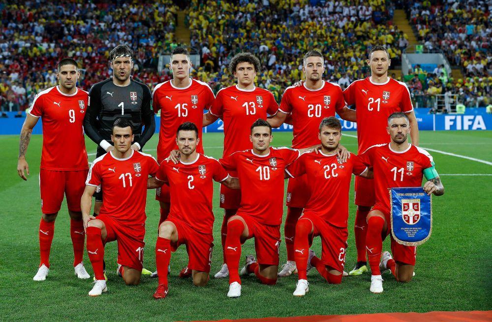 Fudbalska reprezentacija Srbije na meču protiv Brazila  
