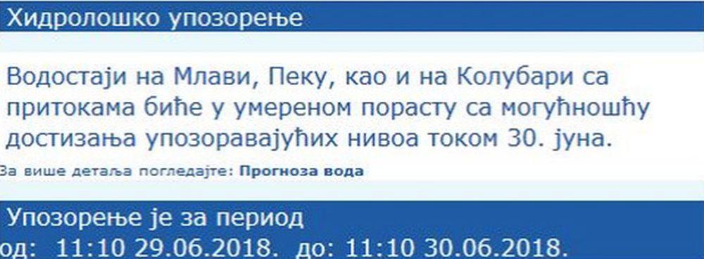 Hidrološko upozorenje  