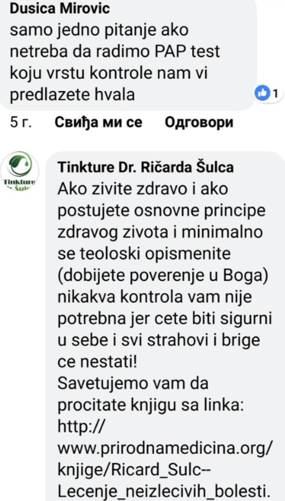Dr Šulc o papa testu      
