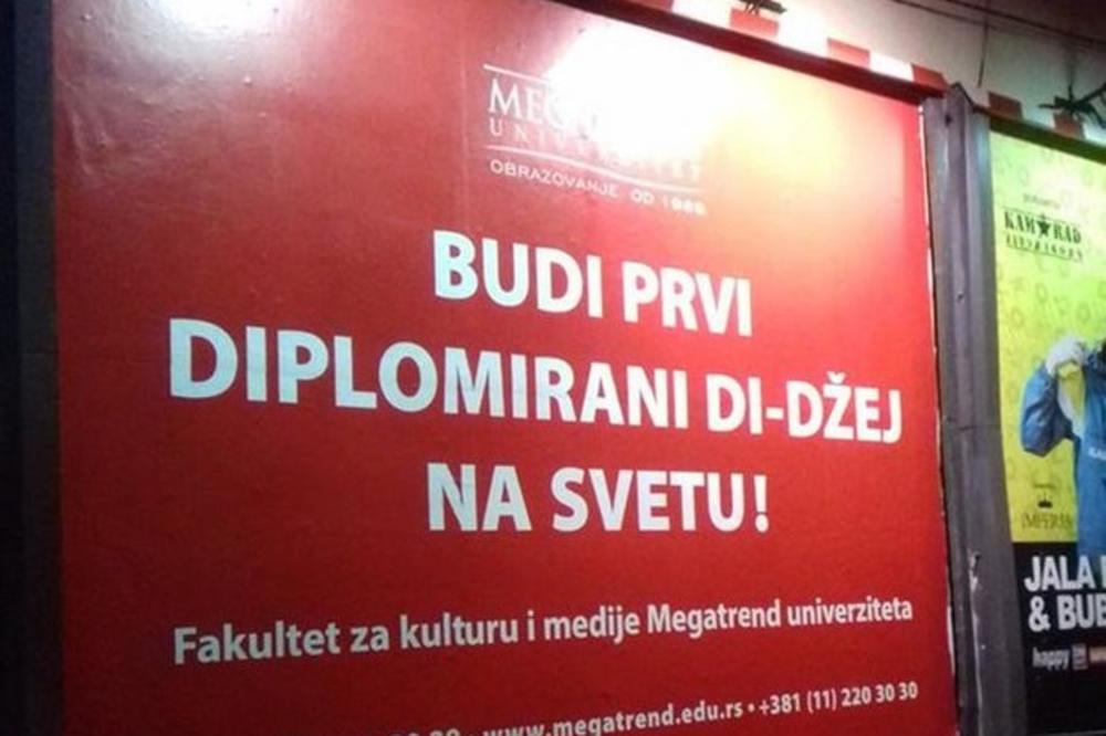 BUDI PRVI DIPLOMIRANI DJ NA SVETU: Megatrend uveo suludi smer, svi se zgražavaju bilbordima (FOTO)