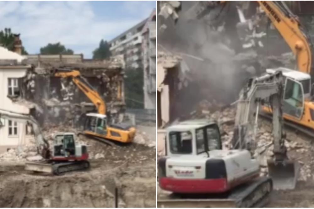 POTRESNI SNIMCI RUŠENJA SRPSKE ISTORIJE: Sa zemljom sravnjena zgrada fabrike aviona IKARUS, ovo je ostalo posle nje (VIDEO)