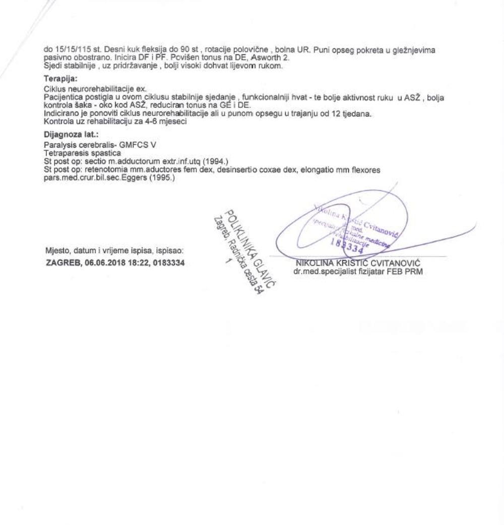 Nataša Terzin, dijagnoza     