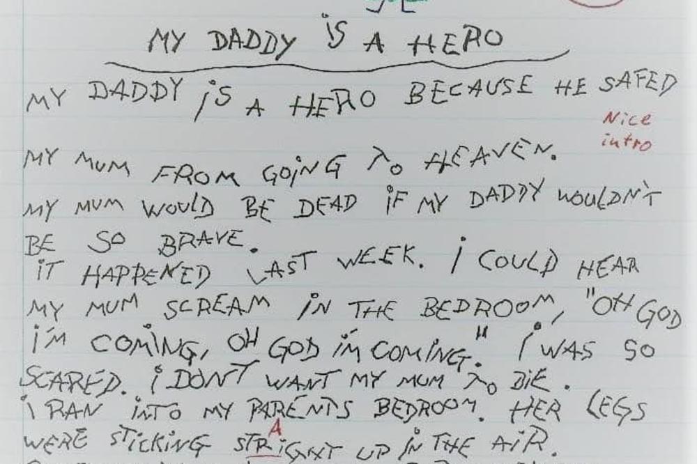 MOJ TATA JE HEROJ JER JE UPRAVO SPASAO MAMU DA NE ODE NA NEBO! Urnebesno pismo dečaka (8) koji je roditelje zatekao na gomili!