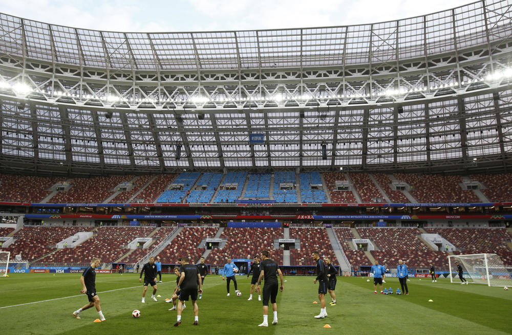 Hrvatski fudbaleri na treningu na 'Lužnjikiju