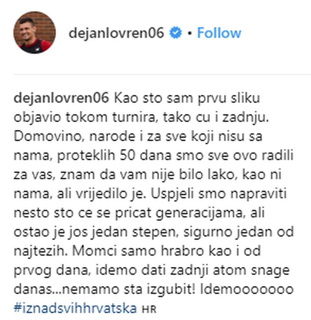 Dejan Lovren je finale Mundijala najavio slikom iz rata  