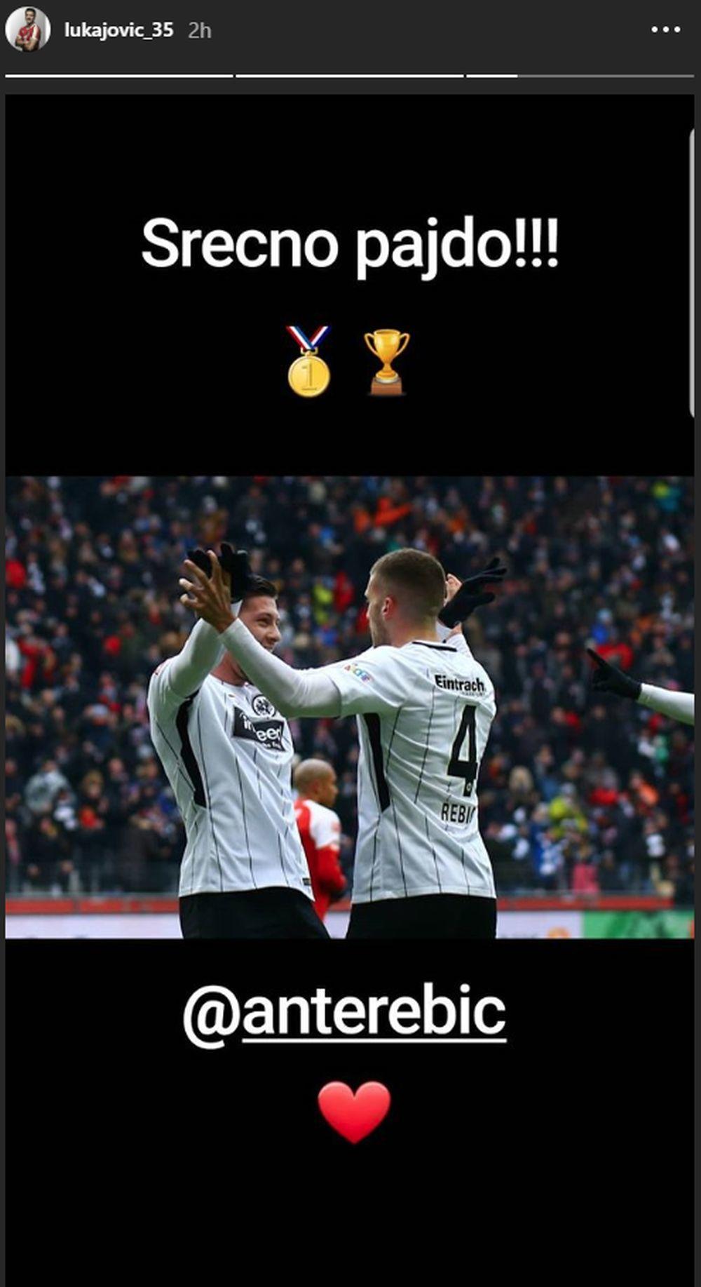 Luka Jović je podržao Antu Rebića uoči finala Svetskog prvenstva  