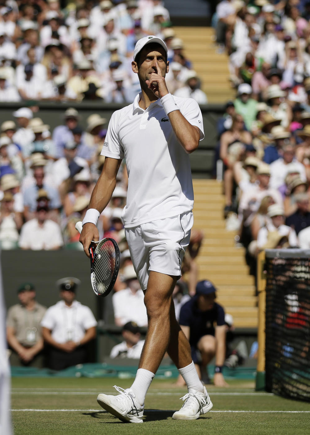 Novak Đoković utišava publiku na Vimbldonu  