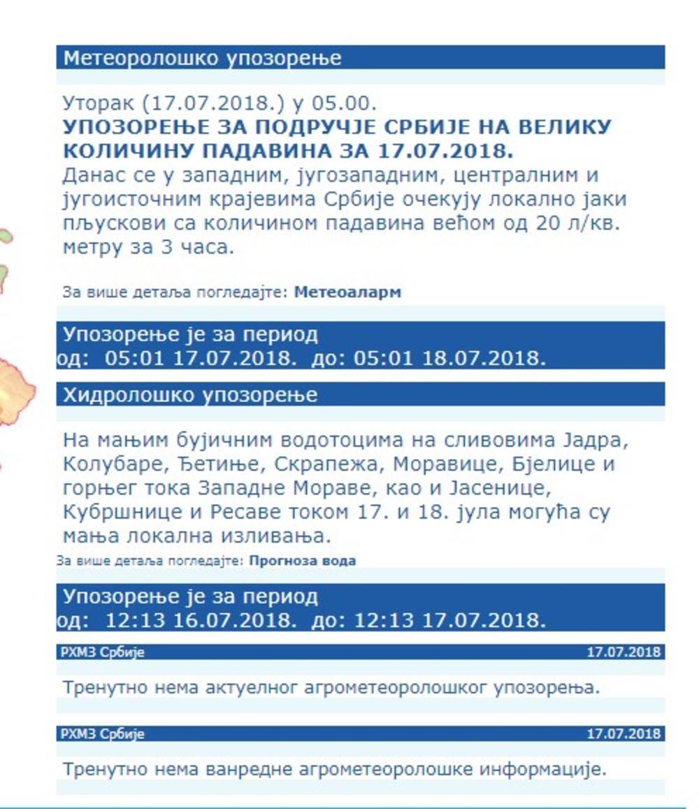 Upozorenje za Srbiju!  