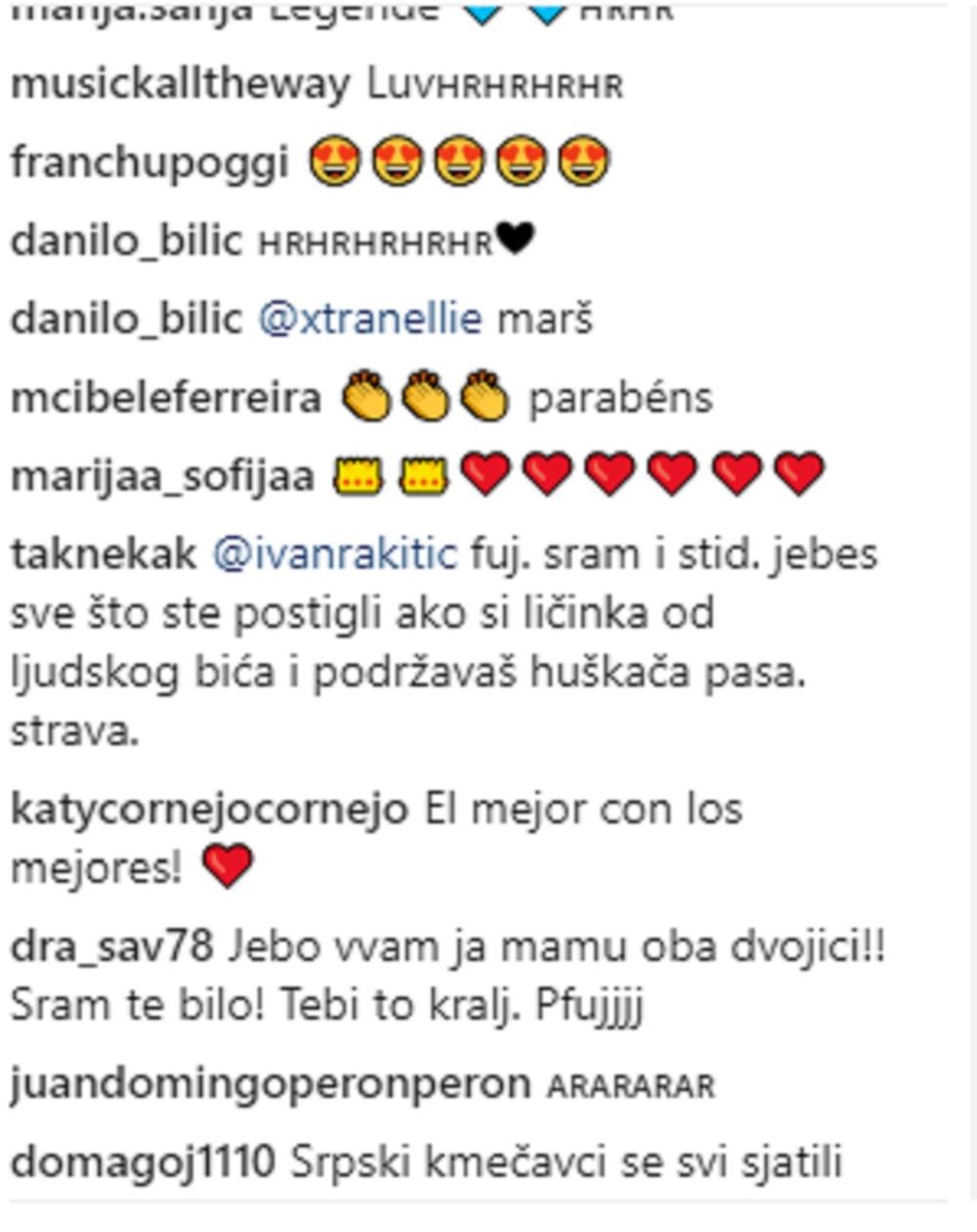 Komentari na Rakitićevu fotku sa Tompsonom  