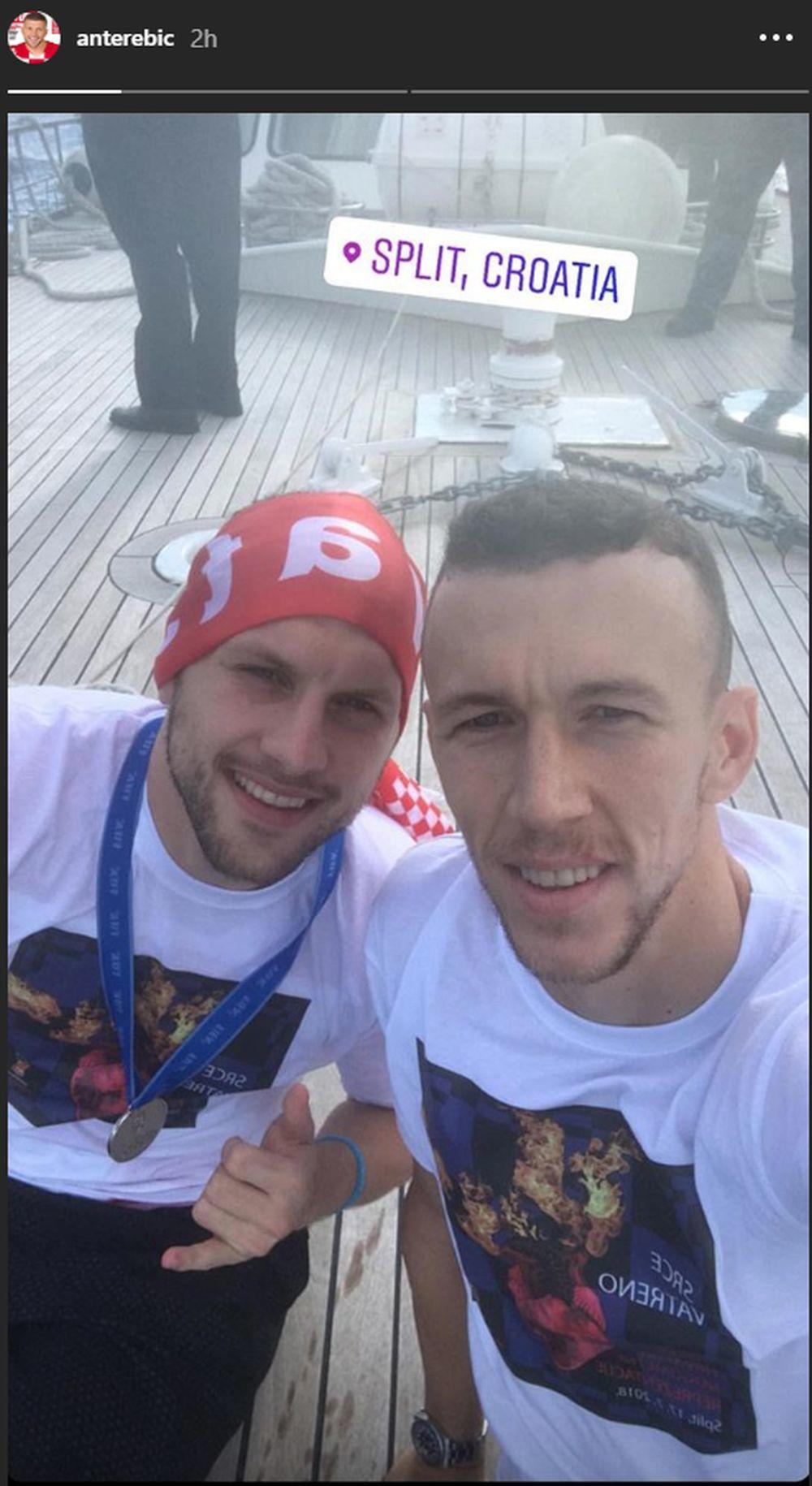 Ante Rebić i Ivan Perisic na gliseru na Rivi  