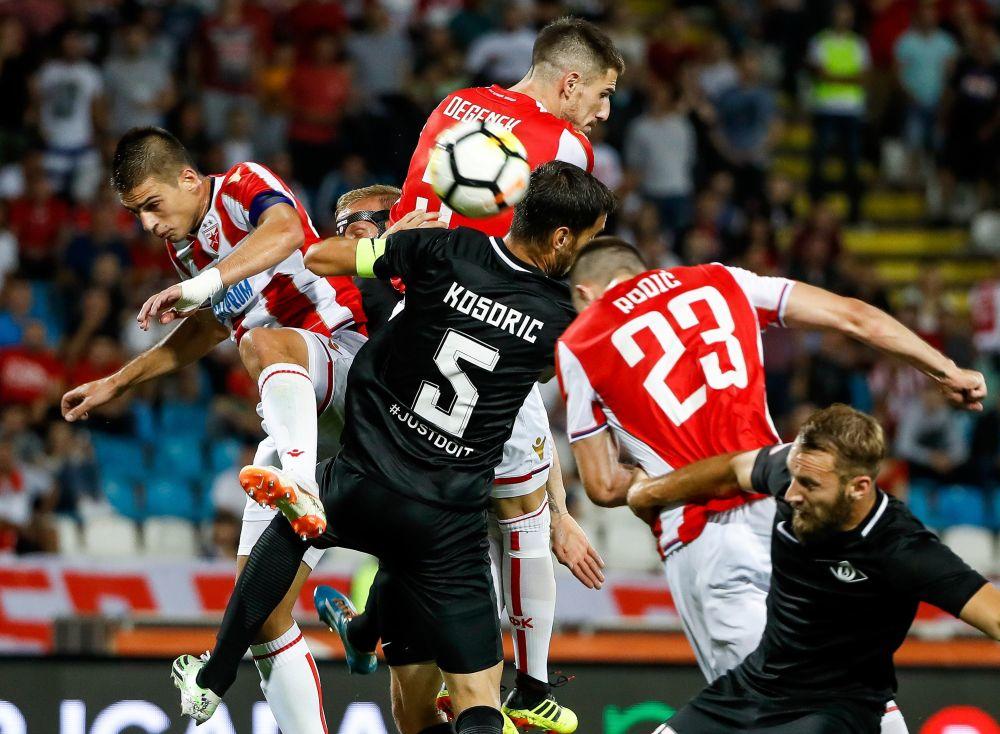 Detalj sa meča Crvena zvezda - Spartaks koji su igrali u 1. kolu kvalifikacija za Ligu šampiona  