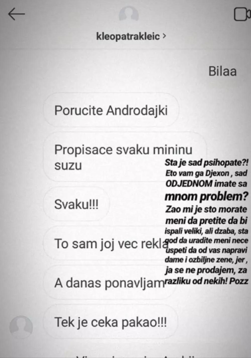 Poruke koje je Andrijana dobila  