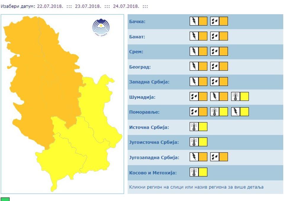 Narandžasti meteoalarm na snazi  