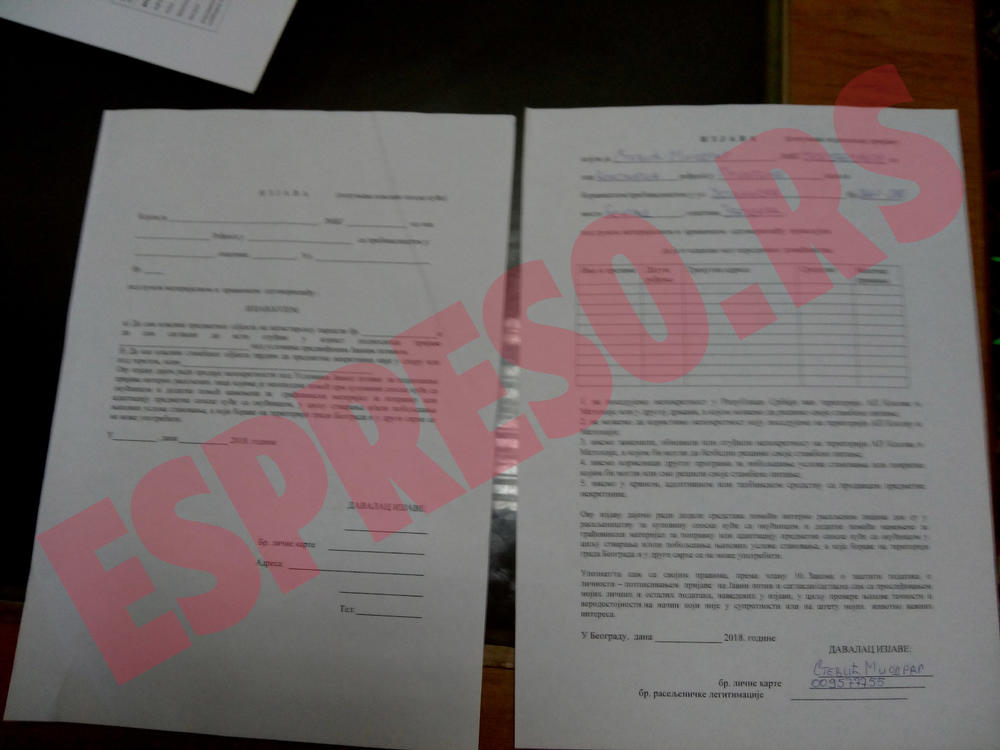 Miodrag je popisao izjavu da želi da kupi  domaćinstvo vredno 14.000 evra  