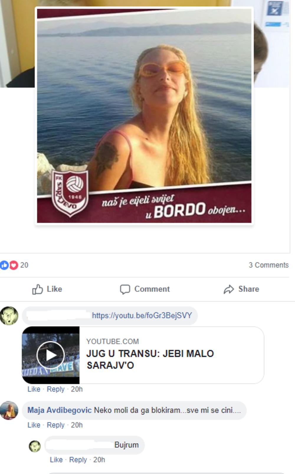 Majino poslednje oglašavanje na društvenoj mreži Fejsbuk  