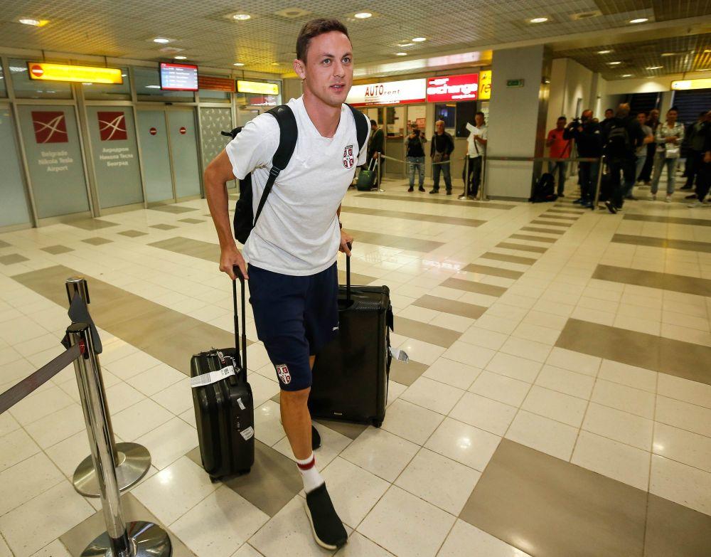 Nemanja Matić na beogradskom aerodromu  