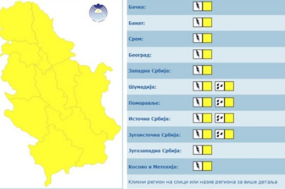 OVO VREME MOŽE DA BUDE I OPASNO! Žuti meteo alarm u celoj Srbiji, evo kad će doći do STABILIZACIJE