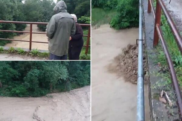 VODA JE NOSILA I MOSTOVE! Stravično nevreme U POLJANICI, kiša padala ceo dan, REKA POTPUNO PODIVLJALA! (VIDEO)