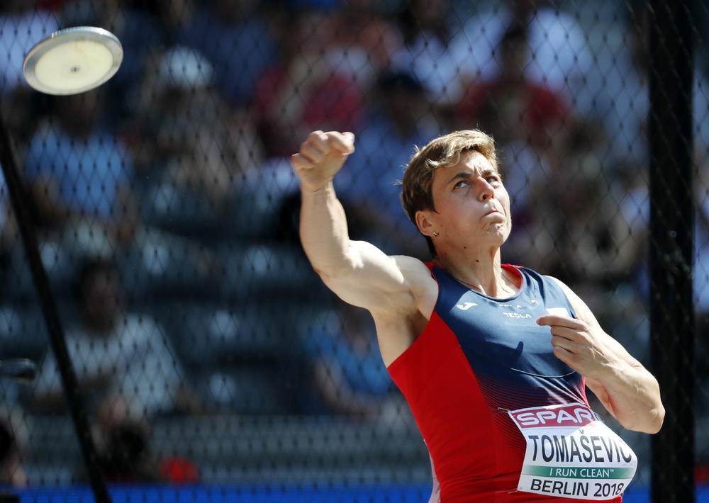 Dragana Tomašević baca disk u kvalifikacijama  