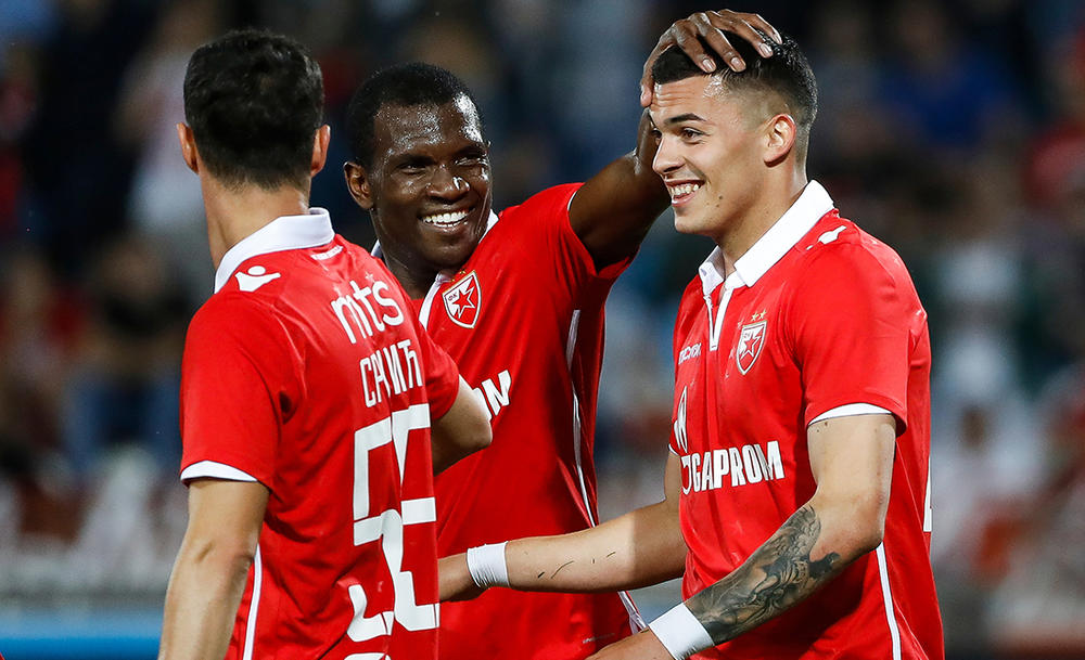 Nemanja Radonjić prilikom proslave gola  