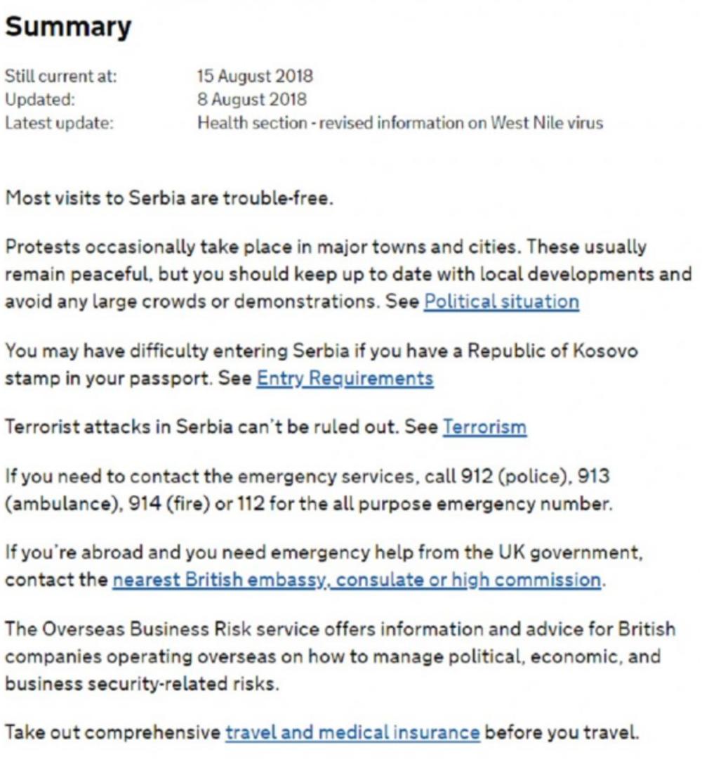 Upozorenje Velike Britanije  