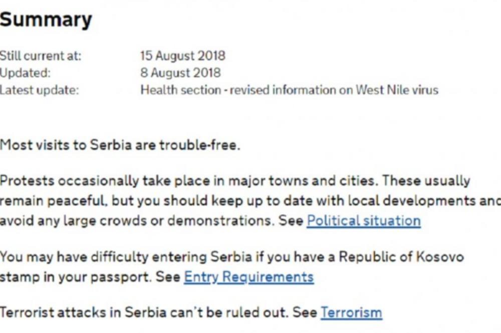 BRITANSKA VLADA IZDALA UPOZORENJE ZA SVE KOJI PUTUJU U SRBIJU: Baš zanimljivo na šta su ljudima skrenuli pažnju!