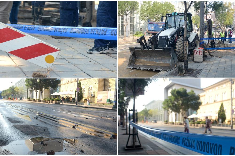 PUKLA JEDNA OD NAJSTARIJIH BG CEVI! Haos u ulici Kralja Milana, zbog kvara zatvoreno pola kvarta, centar 15 sati bez vode! (FOTO)