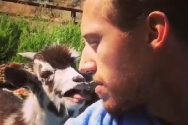 OVAJ SNIMAK MLADIĆA I KOZE JE HIT NA TVITERU: Mnogi plaču... OD SMEHA! (VIDEO)