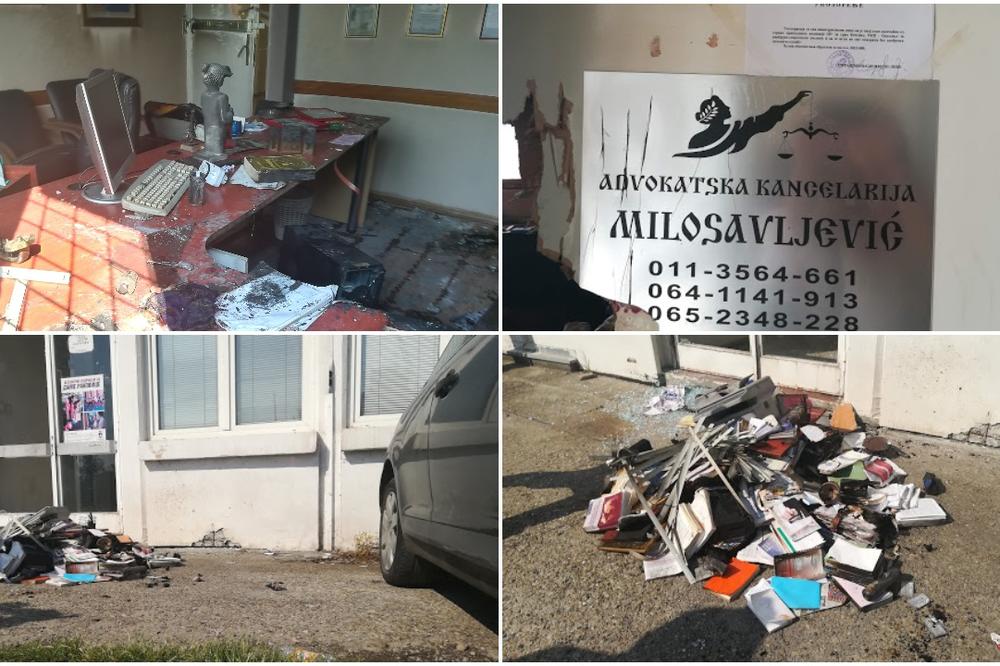 UŠLI SMO U SPALJENU ADVOKATSKU KANCELARIJU NA KOJU JE BAČEN MOLOTOVLJEV KOKTEL: Prozori su popucali, sve je izgorelo i uništeno! (FOTO)