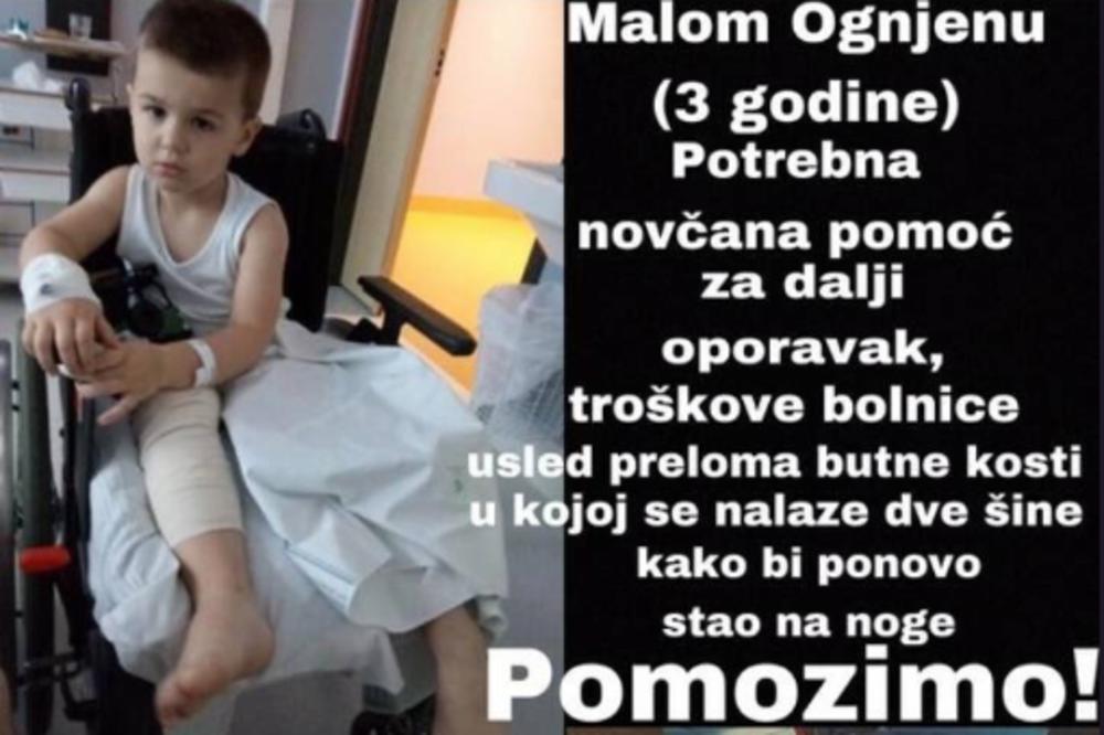 Živi sa samohranim ocem, udario ga je biciklista i SLOMIO MU BUTNU KOST: Pomozimo mu da nastavi lečenje