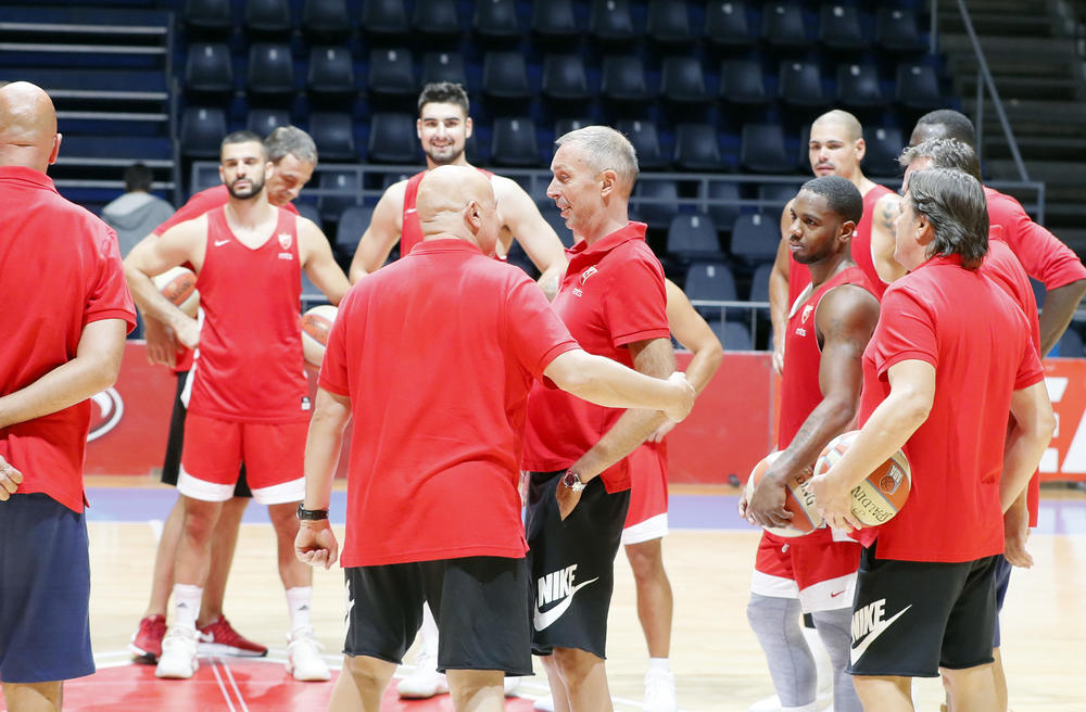 Košarkaši Crvene zvezde na treningu u Hali Pionir 