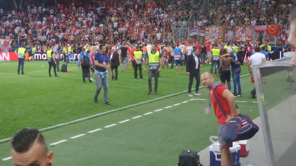 Navijači Zvezde na terenu