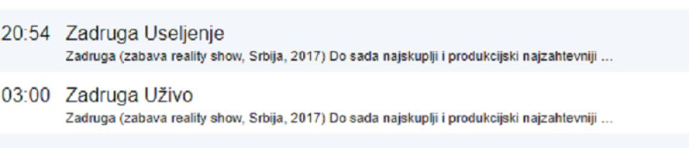 Zadruga ne počinje tačno u 21h  