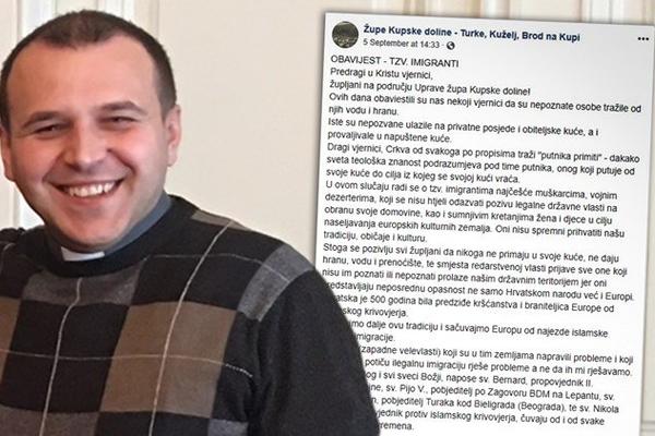 Hrvatski sveštenik ŠOKIRAO:  Uskratite HRANU I VODU migrantima (FOTO)