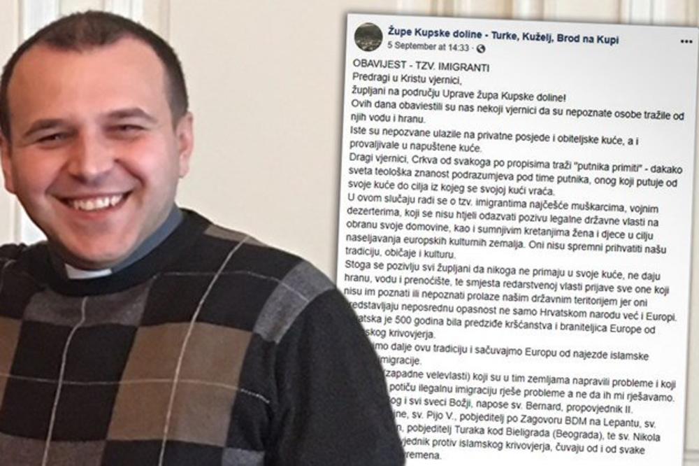 Hrvatski sveštenik ŠOKIRAO:  Uskratite HRANU I VODU migrantima (FOTO)