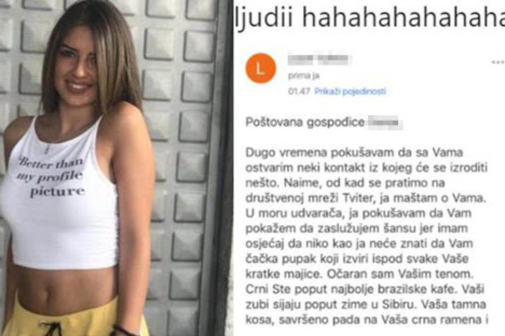 NIKO NEĆE ZNATI DA VAM ČAČKA PUPAK KAO JA: Devojka objavila privatnu PORUKU UDVARAČA, svi plaču od smeha! (FOTO)