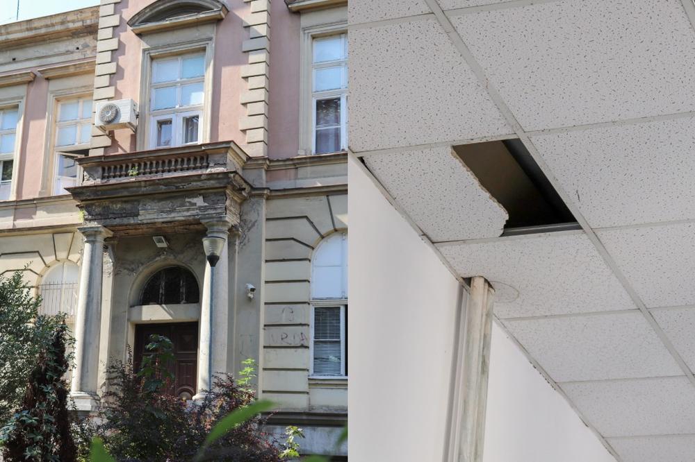 OSNOVNA ŠKOLA VUK KARADŽIĆ U BEOGRADU SE RASPADA: Pucaju potporni stubovi, prokišnjava plafon! Bili smo tamo i zatekli horor! (VIDEO) (FOTO)