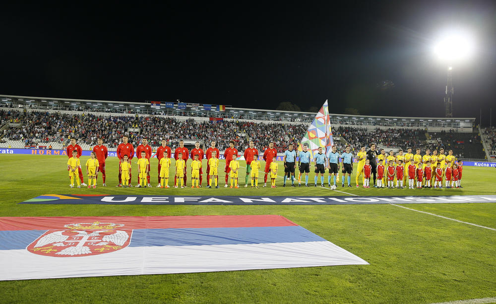 Fudbalska reprezentacija Srbije na meču protiv Rumunije  