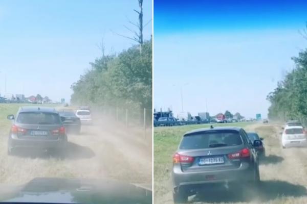 TOTALNA BLOKADA KOD AERODROMA! Kilometarske kolone kod aerodroma, ljudi VOZILI PO TRAVI (VIDEO)