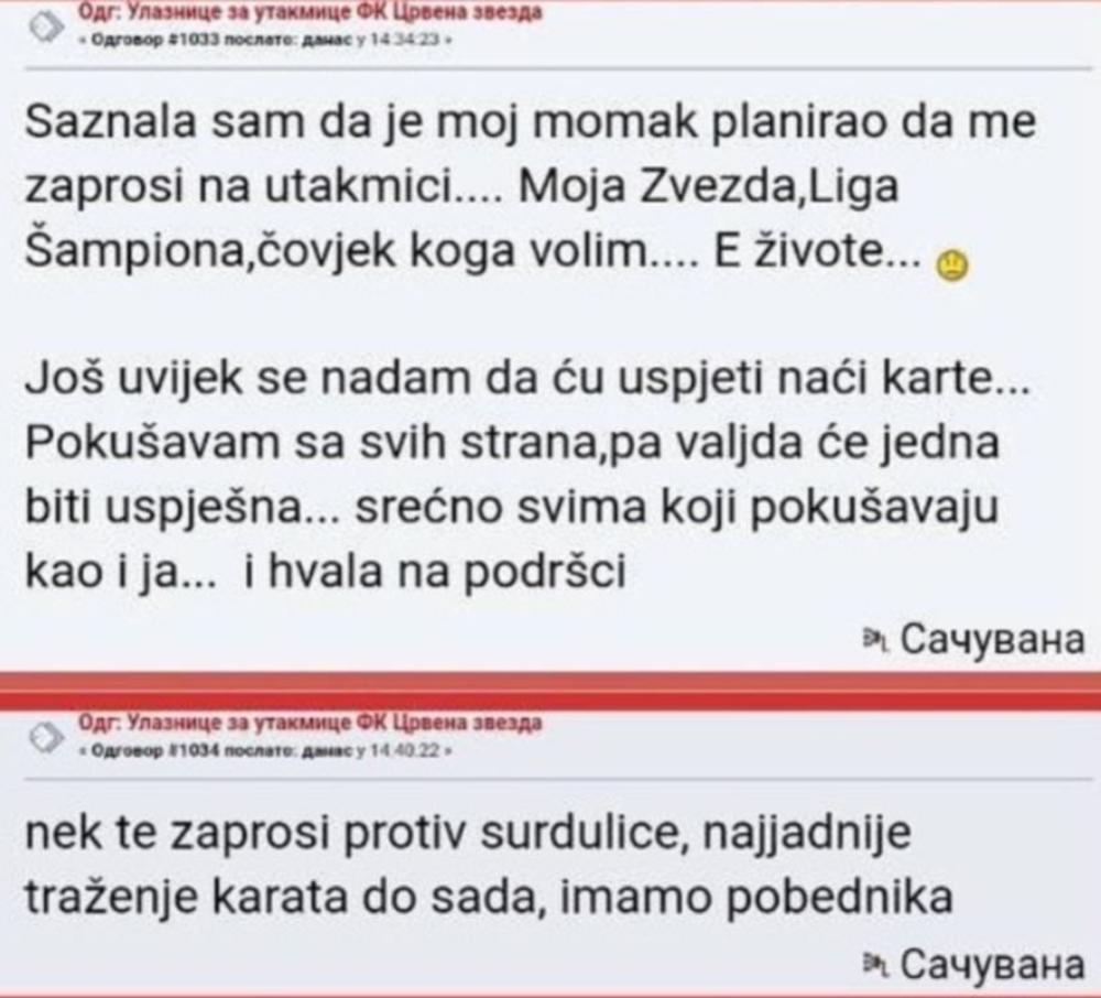 Poruke na Zvezdinom forumu