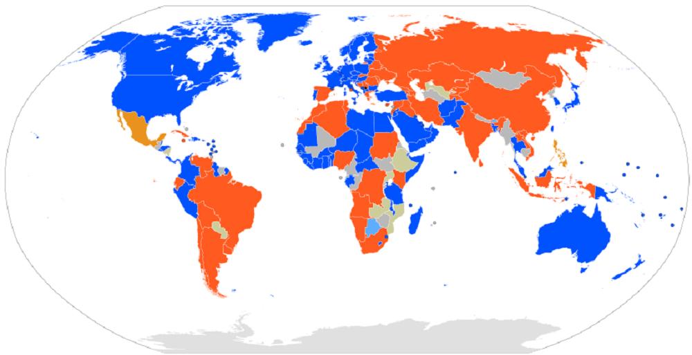 Mapa zemalja koje su priznale Kosovo i onih koje nisu 