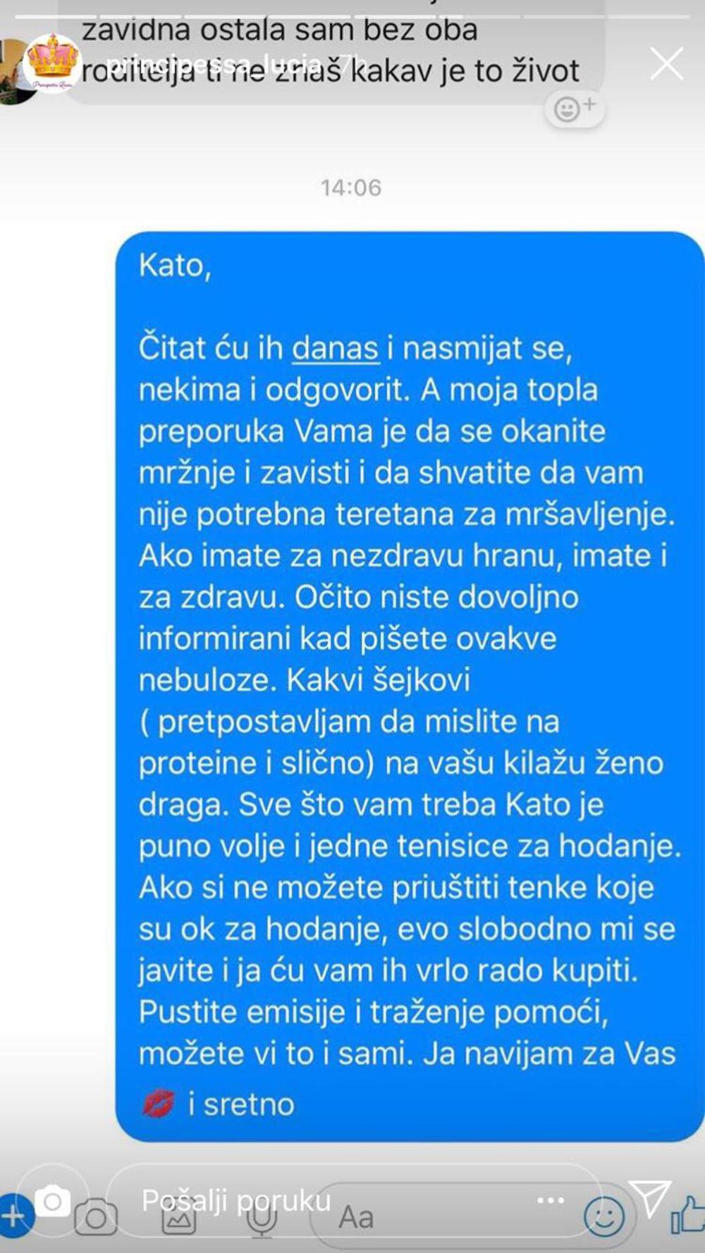 Prepiska Lucie u 'hejterke