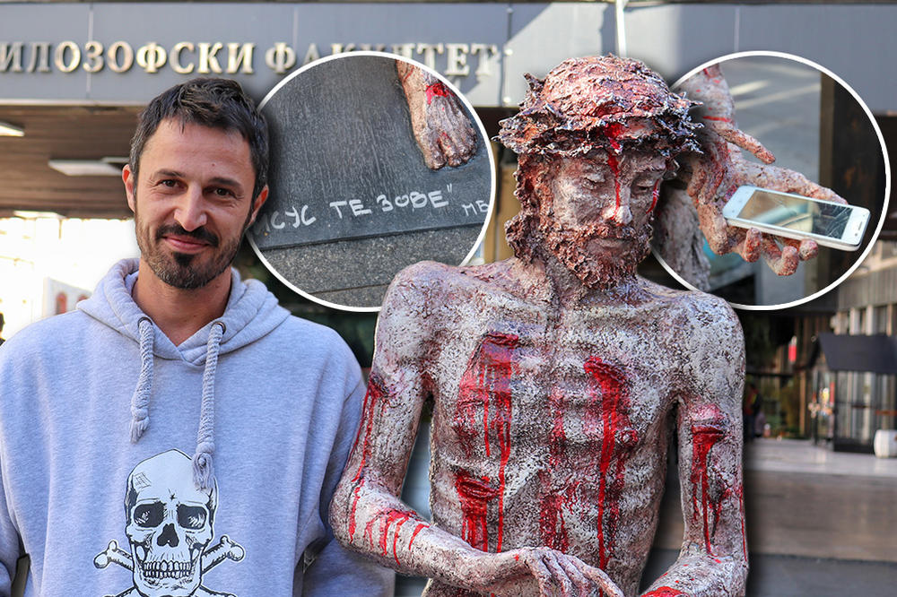 KRVAVI ISUS S MOBILNIM U RUKAMA U CENTRU BEOGRADA! Jedni beže od njega, drugi tvrde da je sekta (FOTO)
