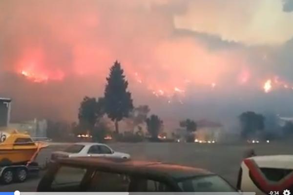 VELIKI POŽAR U CRNOJ GORI: Vatrogasci se bore sa vatrenom stihijom, brane kuće i hangar! (VIDEO)