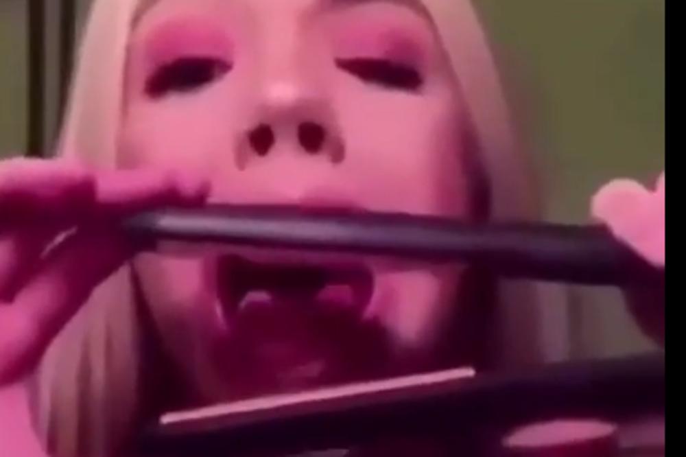 DA LI JE ONA NORMALNA? Ova devojka je sebi uradila nešto VEOMA BOLNO! (VIDEO)